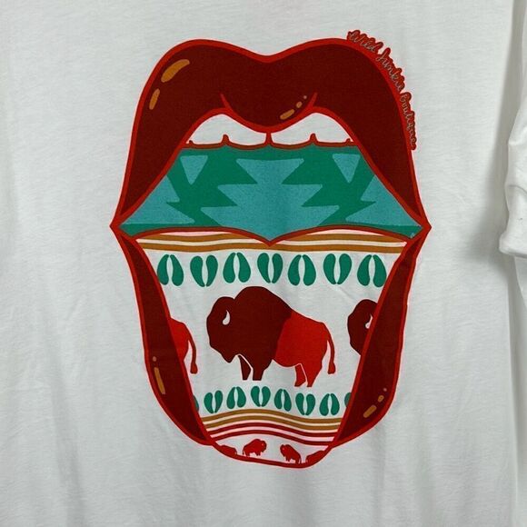 NEW Wild Junkie Colorful Buffalo Tshirt Sz Large Short Sleeve White Western Sout - Picture 2 of 6